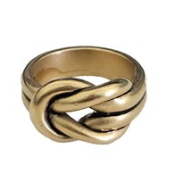 Premier Designs Gold Tone Matte Double Knot Ring Size 8 - £13.22 GBP