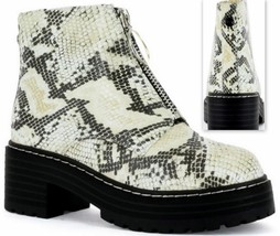 Seven7 Footwear  Women&#39;s Zoe Platform Bootie Ankle Boots, Snake Print Si... - $29.96