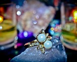 Fountain of youth stainless steel pearl gold tone rhinestone ring size 8 haunted thumb155 crop