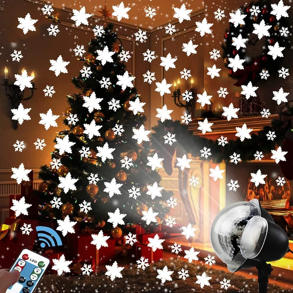 LED Xmas Snowfall Laser Projector Moving Snowflake Disco Light Waterproof Christ - £118.57 GBP