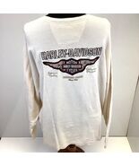 Harley Davidson Beige 3XL Heavier Long Sleeve 1/4 Button Shirt Embroidered - €33,42 EUR