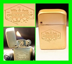 Vintage Ad Cigarette Lighter - Willie And Annie Chicken Coop - Working C... - £27.16 GBP