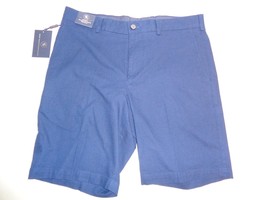 Hart Schaffner Marx Size 38 FLAT FRONT Blue Navy Cotton Shorts New Mens Clothing - £69.33 GBP