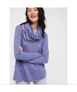 Free People FP Beach Shirt Womens Two Body Purple Funnel Cowl Neck Pullo... - $30.00