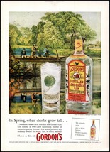 1950s Gordon&#39;s Distilled London Dry Gin PRINT AD Men Fishing In Boat BX4 - €5,68 EUR