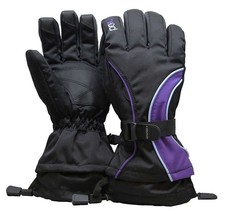 Head Júnior Jr Negro Morado Azul Aislado Esquí Snowboard Guantes de Invierno M/ - £11.97 GBP