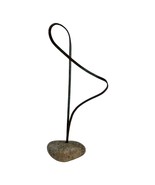 Abstract Stone &amp; Metal Sculpture - 10” Minimalist Art Brutalist MCM Kinetic - $56.09