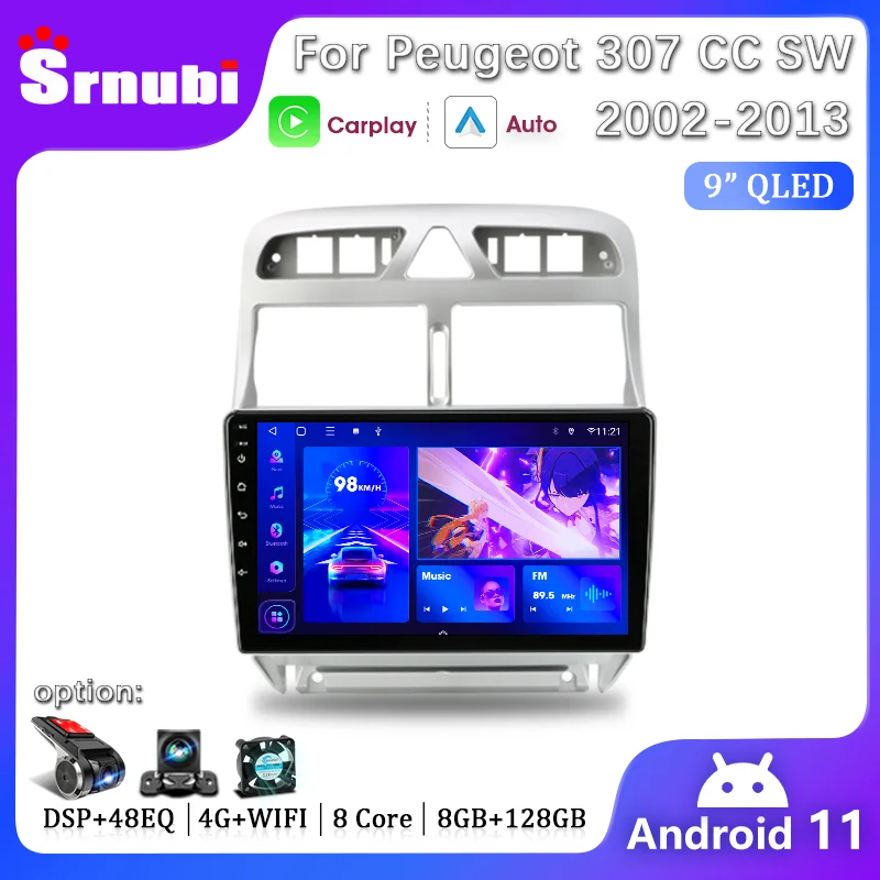 Srnubi Android Car Radio for Peugeot 307 307CC 307SW 2002 - 2013 2Din RDS Stereo - £82.00 GBP+