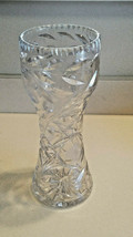 Dazzling Vintage Cut Glass Corset 11 3/4&quot; Tall Heavy Weight Crystal Vase - £38.88 GBP