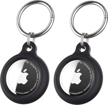 2PCS Air Tag Keychain Holder with Key Ring Designed for GPS Case Black - $20.95