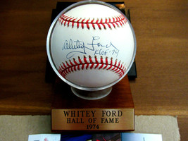 Whitey Ford Hof 74 New York Yankees 1961 Wsc Signed Auto Oal Baseball Jsa Base - £271.52 GBP