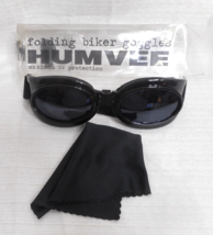 Humvee Black Folding Biker Goggles UV 400 Protection Italian Design Adjust Strap - £7.99 GBP