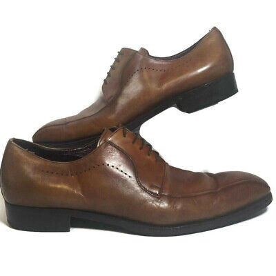 Primary image for Johnston & Murphy Italian Leather Dress Shoes Men 11.5 M Brown Derby Bicycle Toe
