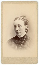 CIRCA 1880&#39;S CDV Featuring Woman With Sad Expression Wearing Victorian Dress - £7.46 GBP