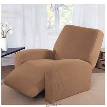 Mason Stretch Basketweave Recliner Slipcover Sand Polyester Fits up to 82&quot; - £30.36 GBP