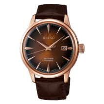 Seiko Presage Cocktail 40.5 MM Leather Strap Automatic Brown Dial Watch SRPB46J1 - £271.55 GBP