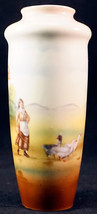 Royal Bayreuth Bavaria Scenic China Vase Maiden Tending Geese out in the... - £40.05 GBP