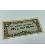Philippines Money Currency Japanese Government Five Centavos  - £7.85 GBP