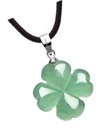 Four Leaf Clover Necklace,Made with Green Aventurine - £83.44 GBP