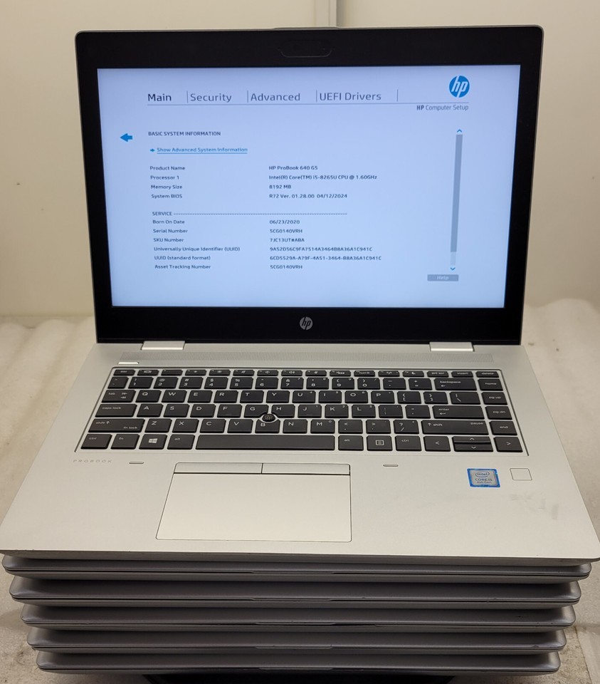 (Lot of 6) HP ProBook 640 G5 i5-8265U 1.60GHz 8GB DDR4 W/Batts No OS/HD/SSD - $693.00