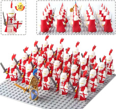 21pcs Red Cross Knights F Medieval Battles &amp; Sieges Custom Minifigures Toys - £21.76 GBP
