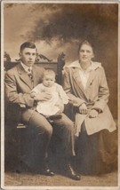 Tyrone Pennsylvania RPPC Young Family Portrait Holtzinger&#39;s Studio Postcard X2 - £8.99 GBP