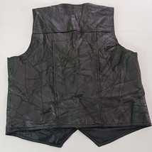 Navarre Leather Company Mens Italian Stone Design Genuine Leather Black Vest 2XL image 2