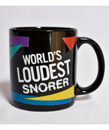 Worlds Loudest Snorer Black Mug Stonewear Coffee Tea Cup Vintage - £19.71 GBP