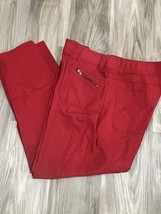 Size 0.5 Chicos Pants Womens  Red Zip Pocket  Straight Leg Casual Pants - $370.65 MXN