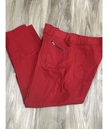 Size 0.5 Chicos Pants Womens  Red Zip Pocket  Straight Leg Casual Pants - $27.40 CAD