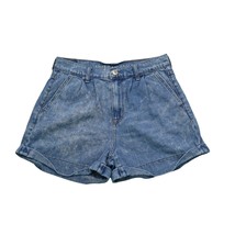 American Eagle Outfitters Shorts Womens 4 Blue Denim Pleated High Rise Mom - £14.41 GBP