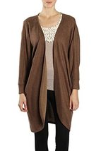 Women Oversized Fleece Jacket Cardigan Casual Brown (Brown, Large) - $28.41