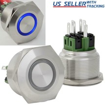 28Mm Latching Push On Power Switch Stainless Steel W/ Blue Led Waterproof - $26.99