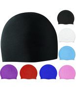 Silicone Swimming Cap Solid Color Long Hair Clean Swim Pool For Adult Me... - €4,26 EUR