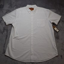 Red Camel XL White Button Up Short Sleeve Lightweight Casual Pocket Cotton Mens - £17.92 GBP