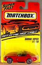 1995 Matchbox #10 Super Fast DODGE VIPER RT/10 Red w/Chrome 6 Spoke Spiral Wheel - £6.72 GBP