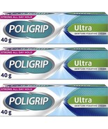 Poligrip Ultra Fresh Denture Adhesive Cream 40g x 3 - $375.89 MXN