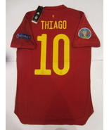 Thiago Alcantara Spain 20/21 Euro Match Slim Red Home Soccer Jersey 2020... - $1,681.37 MXN