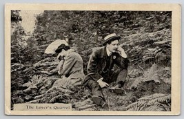 The Lovers Quarrel Woman Cries Man Pouts on Hillside Postcard H27 - £7.89 GBP