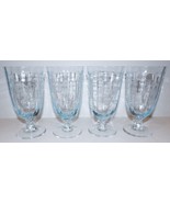SET OF 4 LENOX (FOSTORIA) GLASS NAVARRE BLUE ETCHED 5 7/8&quot; ICED TEA GLAS... - $4,669.74 MXN