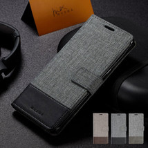 For Samsung Galaxy S24 S23 S22 S21 S20 S10 Canvas Leather Wallet Flip Case  - £41.25 GBP