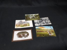 Lot of 5 Cattle Postcard Old Vintage Cards FARM BARN EARLY 1900s - £14.80 GBP
