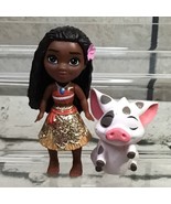 Disney Moana Mini Doll Action Figure With Sidekick Pua Pet Pig Lot Of 2 ... - £9.34 GBP