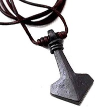 NauticalMart Handforged Thor&#39;s Hammer Pendant - Black - £31.69 GBP