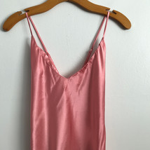 Victorias Secret Night Gown L Pink Satin Chemise Front Mini Nightie Pullover - £11.25 GBP