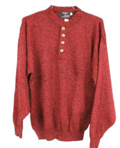 Rare 1970s VTG Indeed for Hilton Red Black Acrylic Henley Sweater NWT Sz... - $138.55