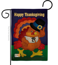Happy Thanksgiving Turkey Burlap - Impressions Decorative Garden Flag G163037-DB - £18.33 GBP