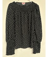 Kate Spade women’s Black with White Heart Blouse Top Longsleeve Size XS - £41.57 GBP