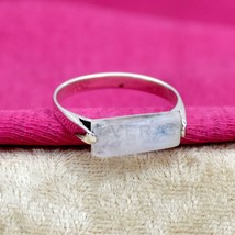 Bague de fiançailles minimaliste en pierre de lune arc-en-ciel ouate - £26.77 GBP