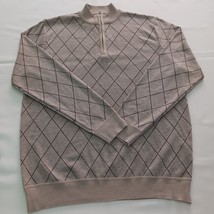 Manfinity Men&#39;s 1/4 Zip Brown Knit Long Sleeve Collared Pullover Shirt S... - $17.81